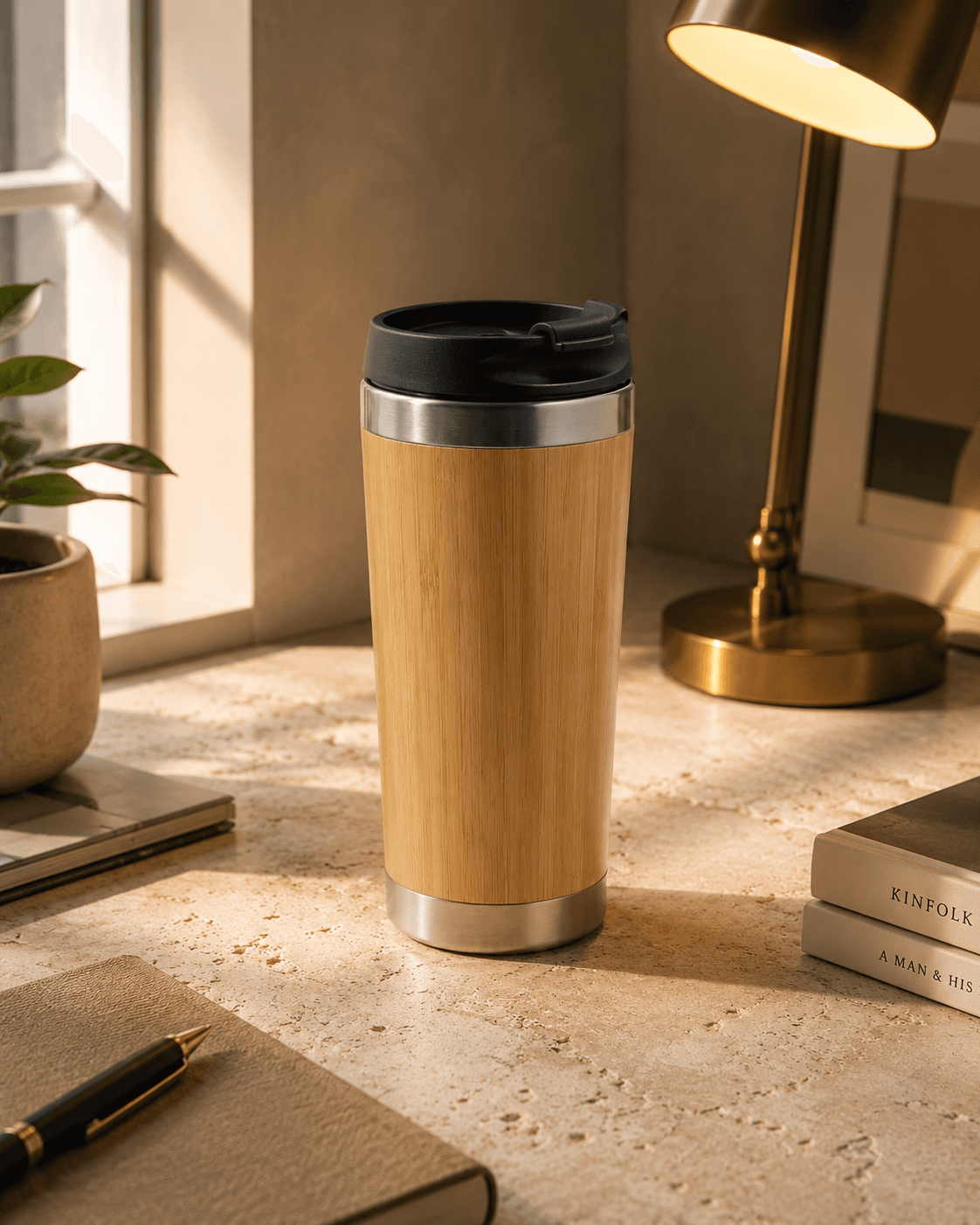 Bamboo travel tumbler